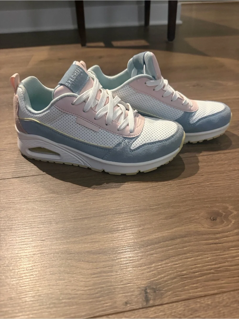 Skechers Women’s Pink, Light Blue & White Athletic Sneakers